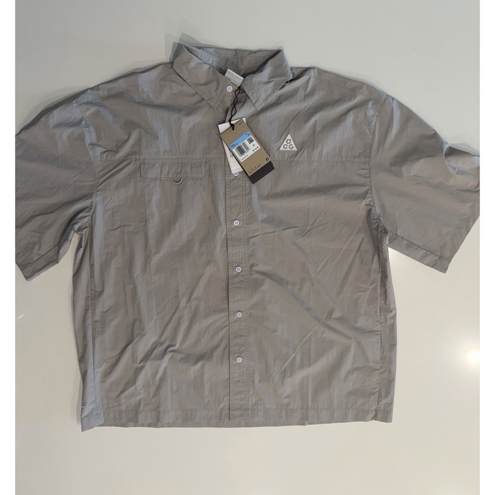 Nike ACG Orb Weaver UV Repel Short Sleeve Shirt Grey HJ2883-009 Mens Medium NWT